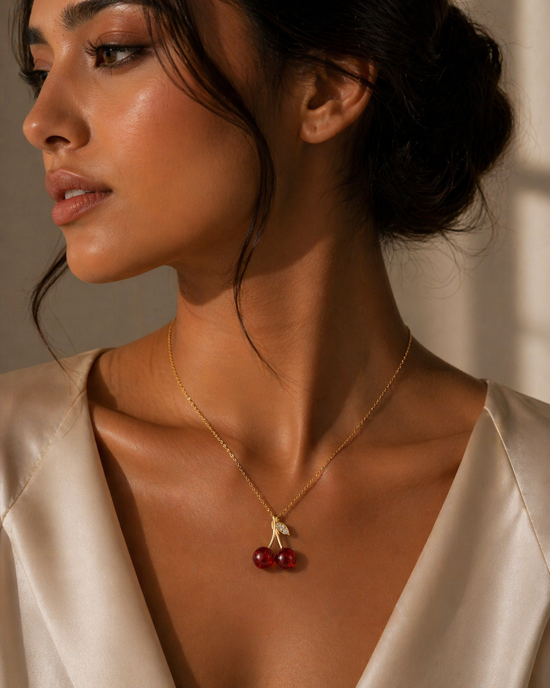 Eleams Cherry Luxe Pendant Necklace