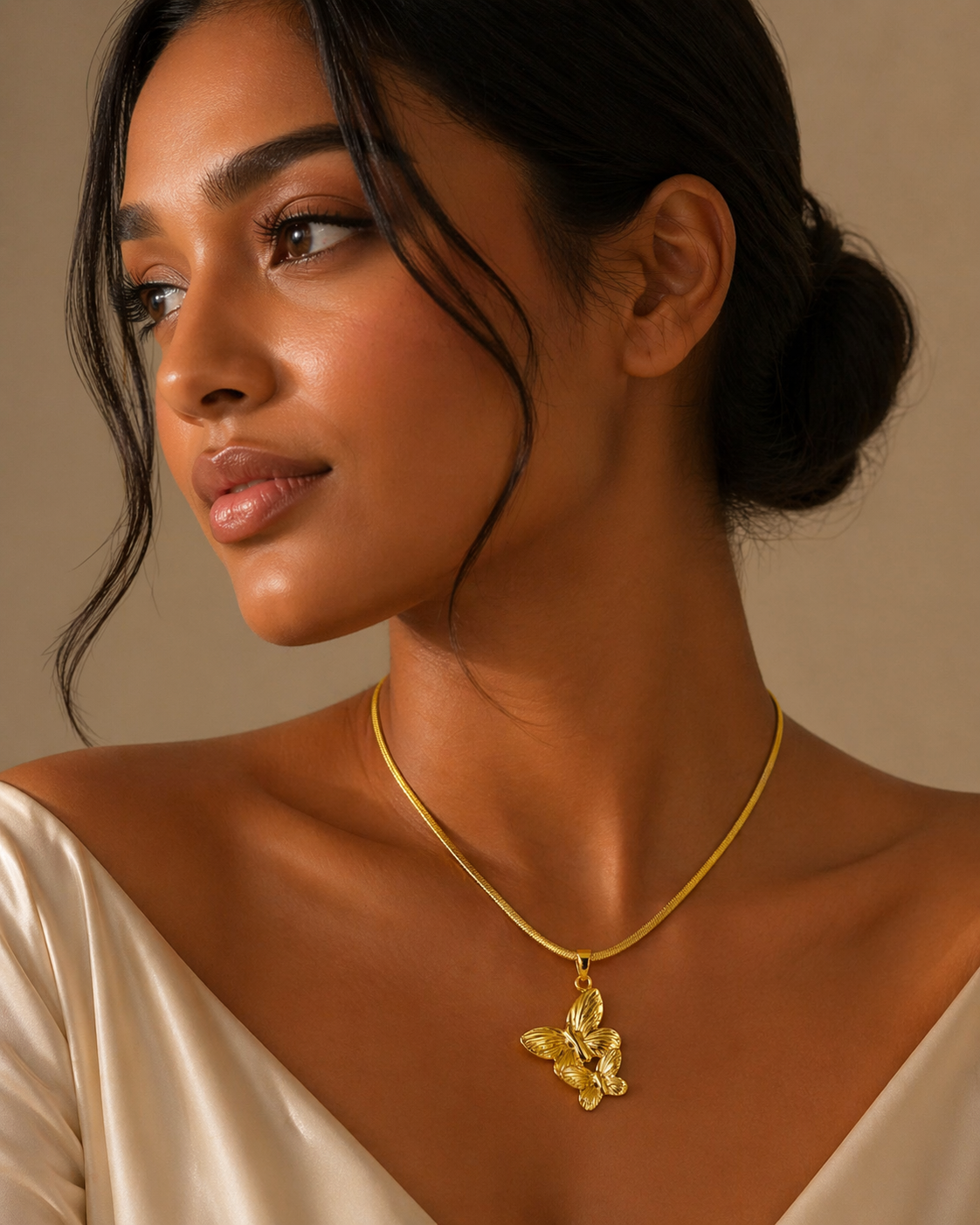 Eleams Golden Butterfly Necklace