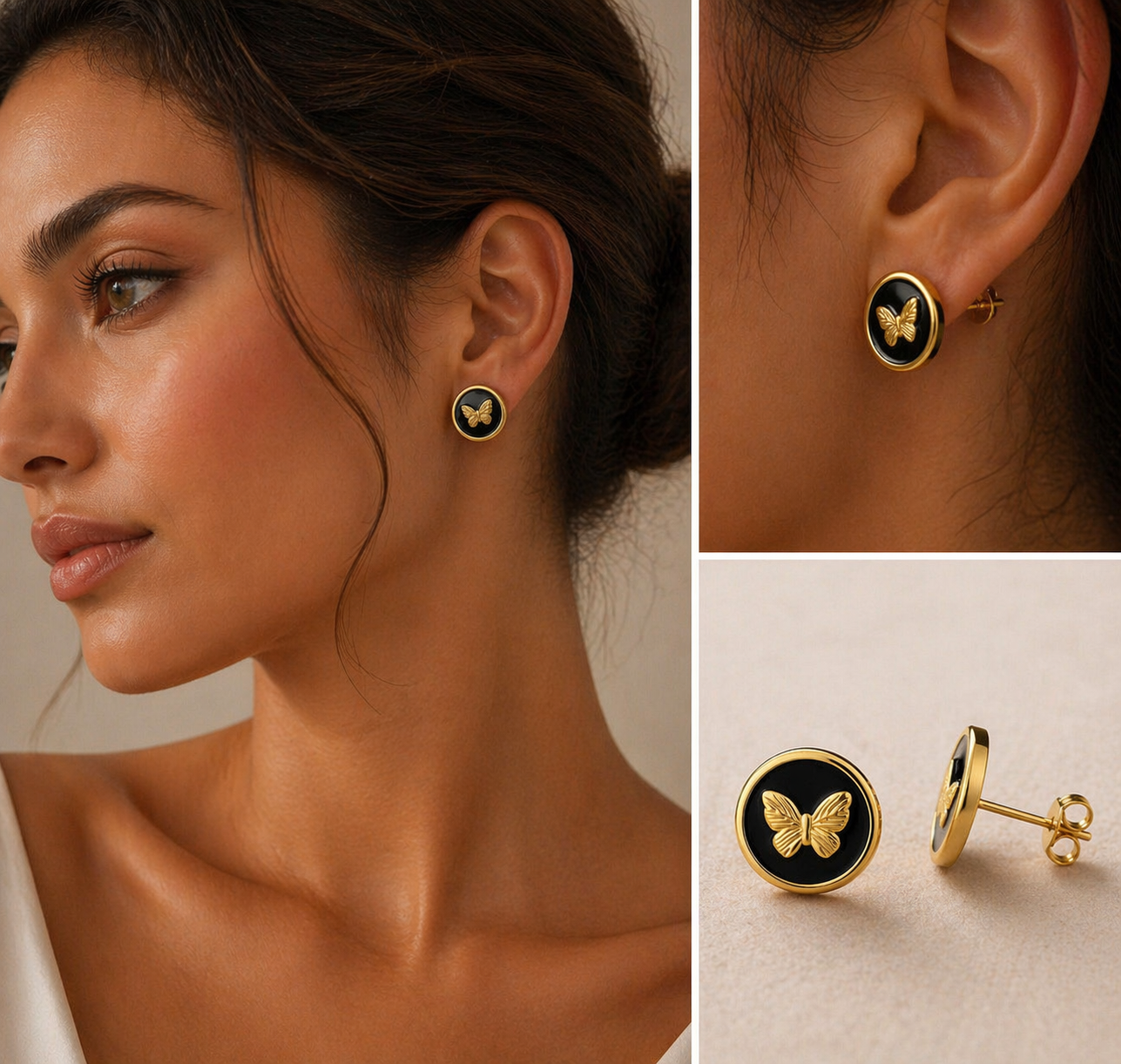 ELEAMS “Butterfly Noir” Stud Earrings